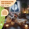 Two children hugging a giant teddy bear in a bedroom at night, with a large moon visible through the window. Náhľad obrázku produktu