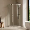 A modern bathroom with a corner shower cabin and a bathtub. Anteprima dell’immagine prodotto