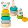 Drevená veža medvedík puzzle Montessori pyramída Small Foot Náhľad obrázku produktu 2
