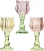 Teelichthalter im Blumendesign 7x16cm Glas 1 Stück sortiert Produktbild-Vorschau 5
