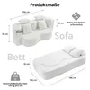 Sofa 3-Sitzer mit Schlaffunktion, 196 cm Komfortables Produktbild-Vorschau 6