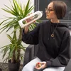 Intirilife Trinkflasche aus Glas mit Zeitmarkierung in Weiß Produktbild-Vorschau 5