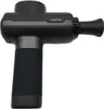 A dark gray massage gun with a black handle is shown against a white background. Produktbild-Vorschau