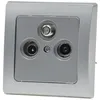 DELPHI Antennendose TV+Radio+Sat inkl. Rahmen, UP, silber Produktbild-Vorschau 2