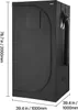 A black grow tent with dimensions indicated by text overlays. Anteprima dell’immagine prodotto