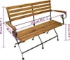 vidaXL Banc de jardin pliable 112 cm bois massif acacia Voir les images du produit 5