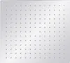 A close-up, top-down view of a square stainless steel showerhead with multiple small water jets. Produktbild-Vorschau