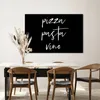 MuchoWow® - Leinwandbilder - Zitat - Pizza, Pasta, Vino - Produktbild-Vorschau 5