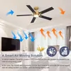 ZELURXX Deckenventilator mit LED Licht, 52 Zoll, Schwarz Produktbild-Vorschau 2