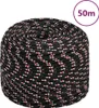 vidaXL Bootsseil Schwarz 8 mm 50 m Polypropylen Produktbild-Vorschau 6