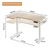 Hilodesk 150cm L Elektryczne Biurko stojące z regulowaną Podgląd zdjęcia produktu 2