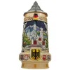 Bierkrug mit Deckel 0,7L – Traditioneller Steinkrug mit Produktbild-Vorschau 1