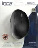 The image shows the retail packaging of a black vertical wireless mouse. Produktbild-Vorschau