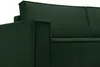 A close-up view of the corner of a dark green corduroy sofa. Produktbild-Vorschau