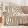 Beige Mikrofaser-Plüschdecke, weich, 160 x 200 cm, Größe: Produktbild-Vorschau 6