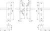 Technical drawing of door handles with dimensions. Produktbild-Vorschau