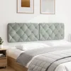 vidaXL Coussin de tête de lit gris clair 180 cm velours Voir les images du produit 4