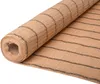 A rolled-up piece of beige fabric with black stripes, likely a shade cloth or similar material, is shown against a white background. Produktbild-Vorschau