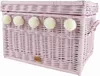 WikliBOX - Wiklinowa skrzynia na zabawki różowa z pomponami Podgląd zdjęcia produktu 1