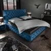 Elegantes Doppelbett PARIS 180x200cm dunkelblau Samt Produktbild-Vorschau 1