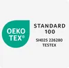 A logo and certification information for OEKO-TEX STANDARD 100. Anteprima dell’immagine prodotto