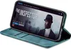 A smartphone in a flip case is displayed, showing a movie streaming interface on its screen. Produktbild-Vorschau
