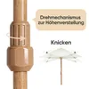 Sekey Rechteckiger Sonnenschirm 200x150 cm Holzoptik, Produktbild-Vorschau 8