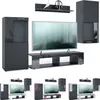 A display of a modern TV stand and cabinet set, shown in multiple color variations. Produktbild-Vorschau