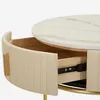 Mauro Ferretti POK Nachttisch Set mit Hocker Weiß Gold Produktbild-Vorschau 14