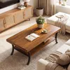 Table basse en bois massif, table rectangulaire à deux Voir les images du produit 4