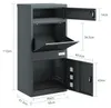 Maßzeichnung der SoBuy Paketbox OGS66-DG: 112cm Höhe, 55cm Breite, 41.3cm Tiefe Productafbeelding-voorbeeld