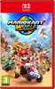 The cover art for the Nintendo Switch game Mario Kart World, featuring various characters from the Mario franchise racing. Produktbild-Vorschau