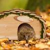 Relaxdays Igelhaus, Holz & Moos, Igelhotel mit Boden, Produktbild-Vorschau 2