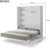 Schrankbett 180 x 200 Vertikal BC-13 Weiß Matt LENART BED Produktbild-Vorschau 4
