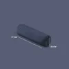 A dark blue bolster pillow is shown against a dark gray background, with dimensions indicated. Podgląd zdjęcia produktu