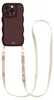 Glossy Wavy Cord Hülle Burgundy - Lanyard Strap (Beige)  - Produktbild-Vorschau 1