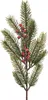 Tannenzweig mit roten Beeren 50cm PE Spritzguss künstlich Produktbild-Vorschau 1