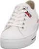 A close-up, studio shot of a white leather sneaker. Produktbild-Vorschau