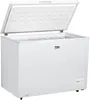 A white chest freezer with its lid open, showing the interior. The Beko logo is visible on the front of the freezer. Produktbild-Vorschau