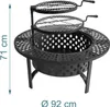 Relaxdays ohnisko, Ø 92 cm, 2 nastaviteľné rošty na Náhľad obrázku produktu 4