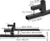 Diagrams showing the dimensions of tractor pallet forks. Voir les images du produit