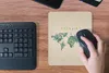MuchoWow® Mauspad Mousepad Weltkarte - Türkis - Pflanzen Produktbild-Vorschau 4