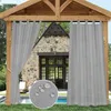 Lot de 2 rideaux d'extérieur en voile gris, hydrofuges, Voir les images du produit 9