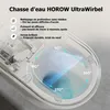 Diagram showing the water flow and cleaning action of a toilet flush system. Podgląd zdjęcia produktu