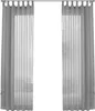 Two sheer curtains hanging on a curtain rod, with a blurred background suggesting a window view. Produktbild-Vorschau