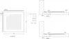 Diagrams showing dimensions and specifications of a shower tray. Produktbild-Vorschau