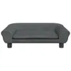 Hundebett Dunkelgrau 70x48x22 cm Samt Produktbild-Vorschau 3