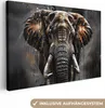 MuchoWow® - Leinwandbilder - Elefant - Aquarell - Wildtiere Produktbild-Vorschau 1