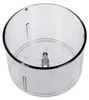 A clear plastic container, likely a food processor bowl, is shown from a slightly elevated front angle against a white background. Produktbild-Vorschau