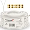 PremiumX 25m Koaxial Kabel 90dB Twin Mini 2x 4 mm weiß Produktbild-Vorschau 1